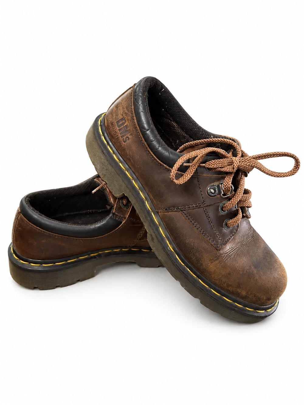 Dr. Martens industrial vintage men’s Brown Leather Lace-Up Sneakers